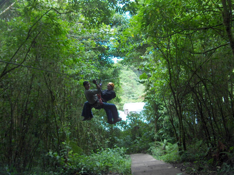 Haper and Friend Zipping Down the Line