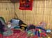 Inside on of the houses - note the TV and 12 volt battery