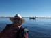 Rae riding the reed boat