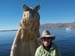 Sharon at the bow of the reed boad