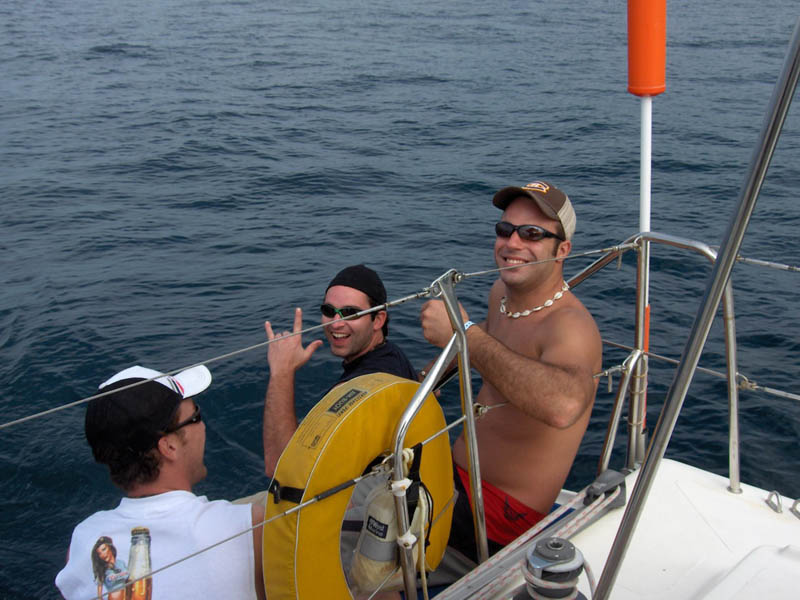 Quebecquios on the smoking deck