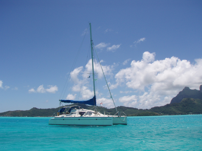 On the hook in the Bora Bora lagoon