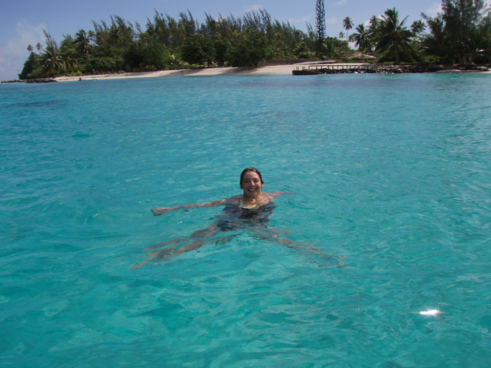 Annie enjoying the turquois waters