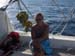 A wistful Sharon on the way to the Tuamotu