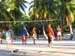 Vollyball under the palms  by Anne Cline