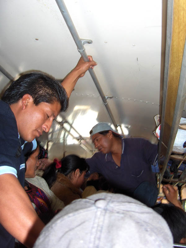 Ticket Taker Climbing on the Backs of the seats