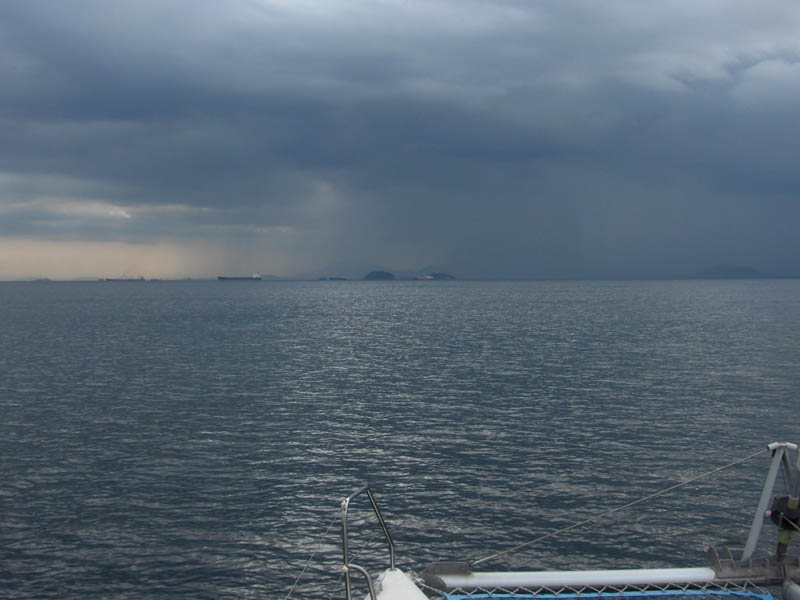 Approaching Panama City - Might be raining - hah