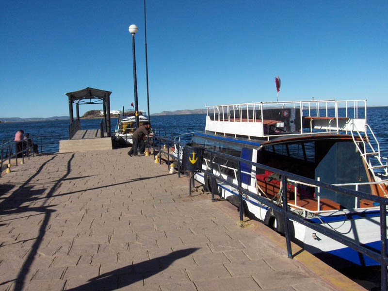 The dock on Lake Titiqaqa - were were told it is not Titicaca!  It is Titiqaqa!!