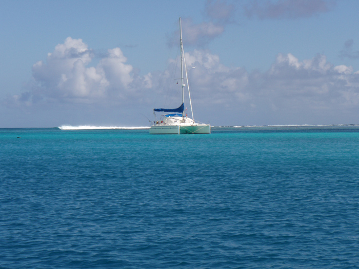Sally inside the fringing reef