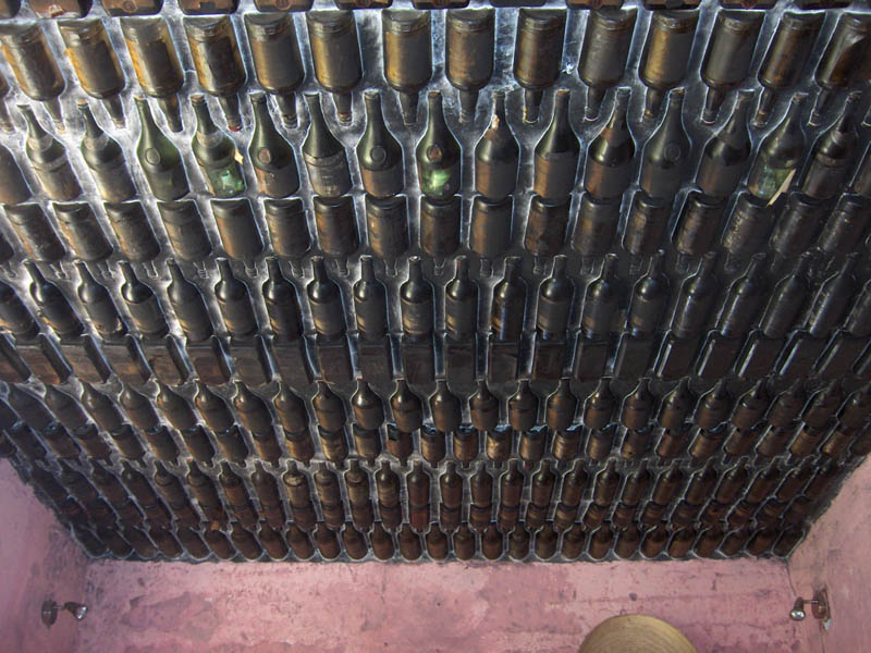 06 The roof of the bar was lined with inlaid bottles