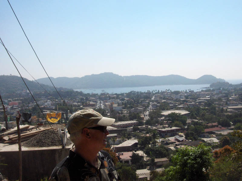 Dennis looking over the town